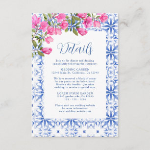 Santorini Greece Watercolor Wedding details Enclosure Card