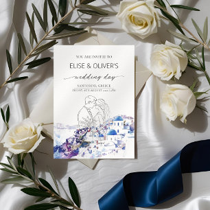 Santorini Greece Wedding Destination Summer Invitation
