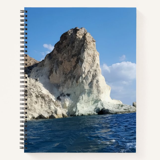 Santorini Greece White Cliff Spiral Notebook (Front)