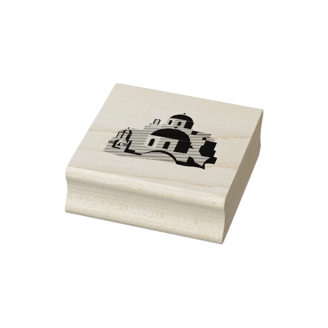 Santorini, Greece Wood Art Stamp (Stamp)