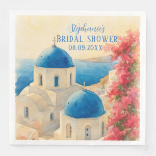 Santorini Greek Citrus Mediterranean Bridal shower Napkin