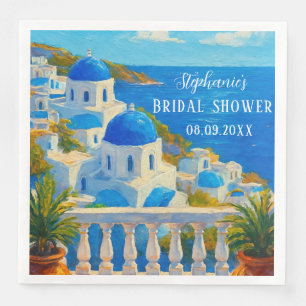 Santorini Greek Citrus Mediterranean Bridal shower Napkin