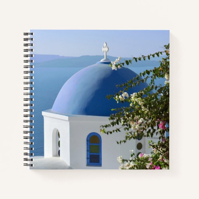 Santorini Greek Island Notebook (Front)