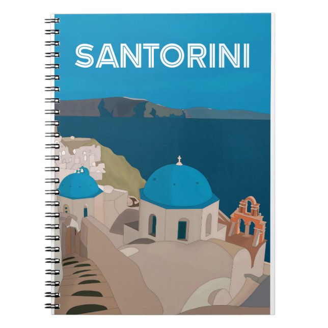 Santorini Greek Islands Notebook (Front)