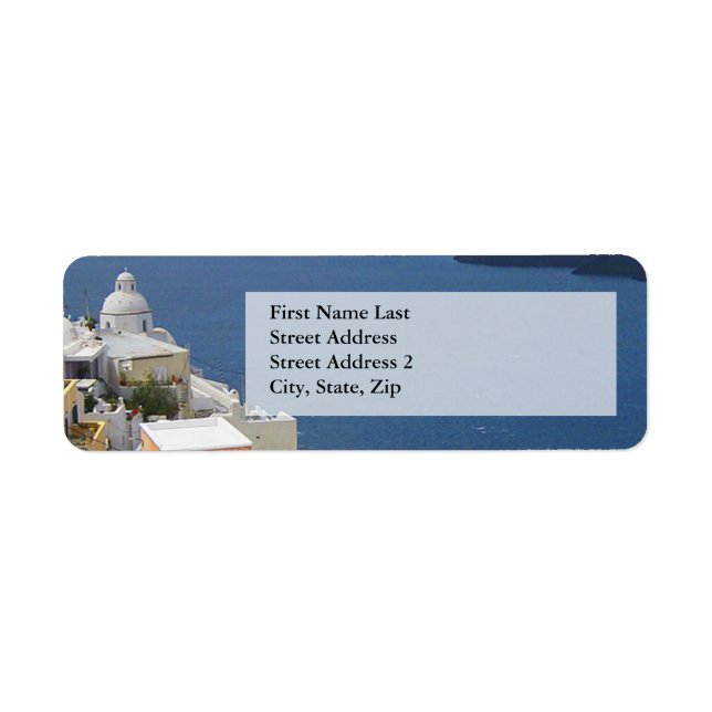 Santorini Greek Isles Return Address Label (Front)