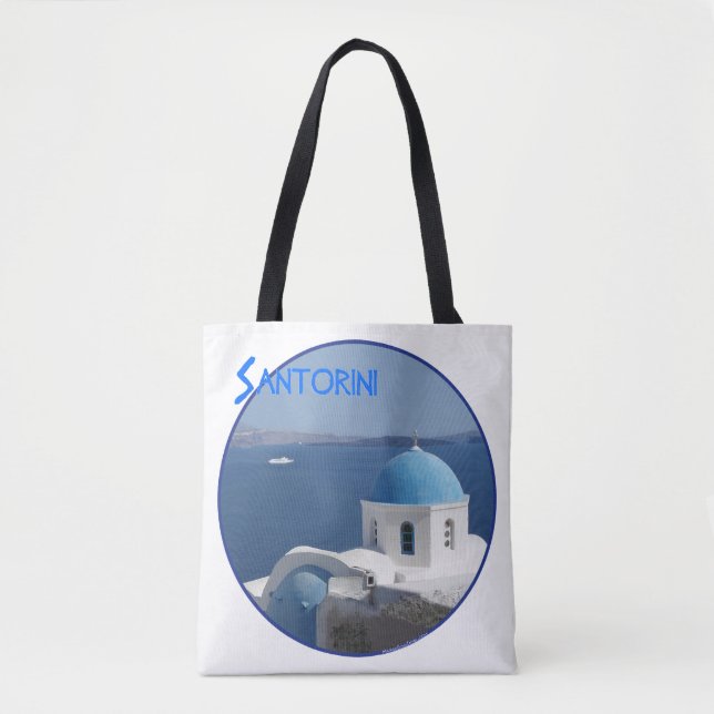 Santorini Harbour View Tote Bag (Front)