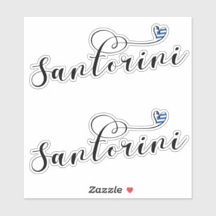 Santorini Heart In Flag, Greece, Thira