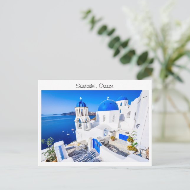 Santorini in Greece Postcard (Standing Front)