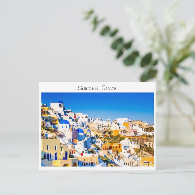 Santorini in Greece Postcard (Standing Front)