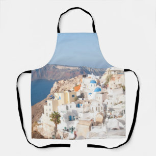 Santorini Island Bliss #3 #wall #art  Apron