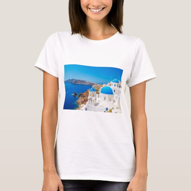 Santorini Island - Caldera, Greece T-Shirt (Front)