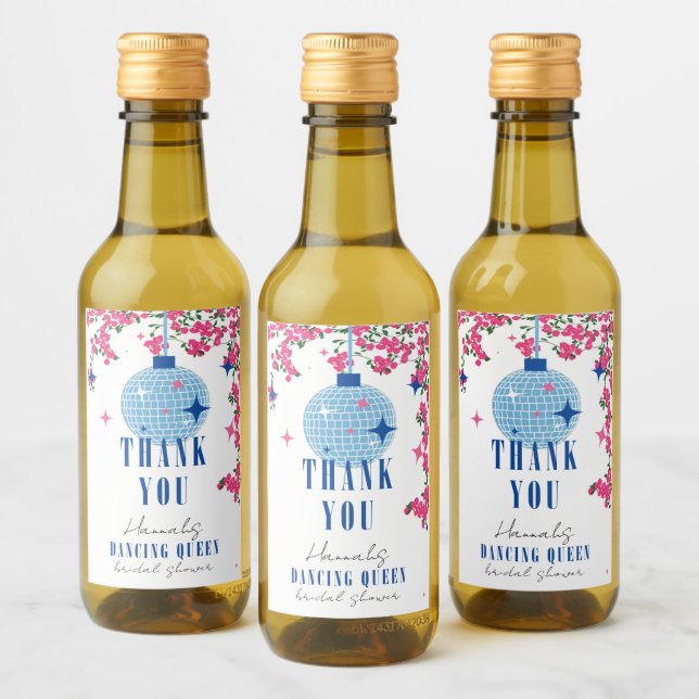 Santorini Musical Bougainvillea bridal shower Wine Label (Bottles)