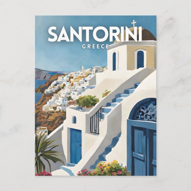 Santorini Nostalgic Postcard (Front)