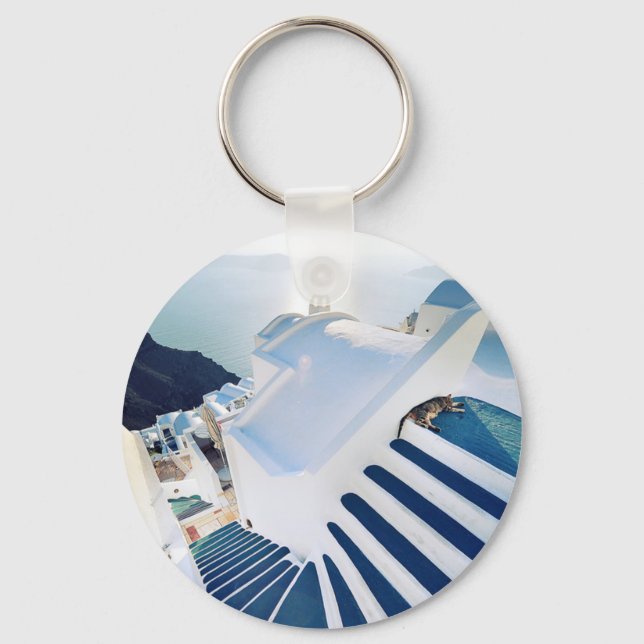 Santorini Oia Steps, Key Ring (Front)