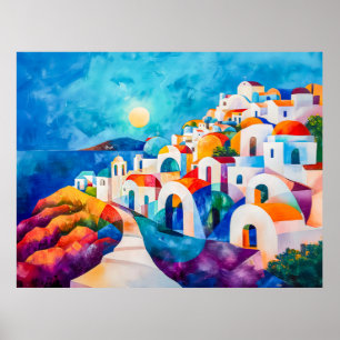 Santorini Pathway to the Sea Poster