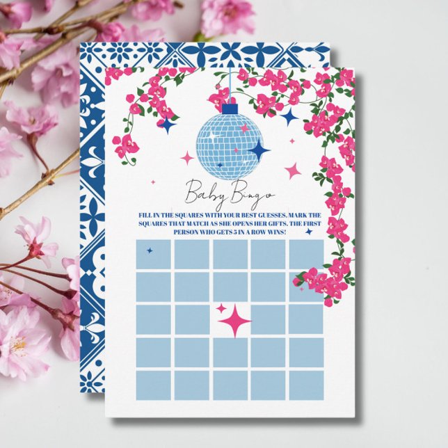 Santorini Pink baby shower bingo Game card (Creator Uploaded)