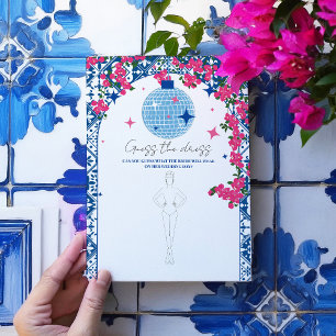 Santorini Pink bridal Guess the dress Game card