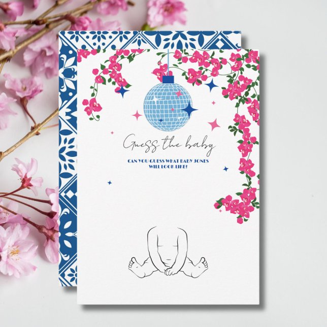 Santorini Pink Guess the baby shower Game card (Creator Uploaded)