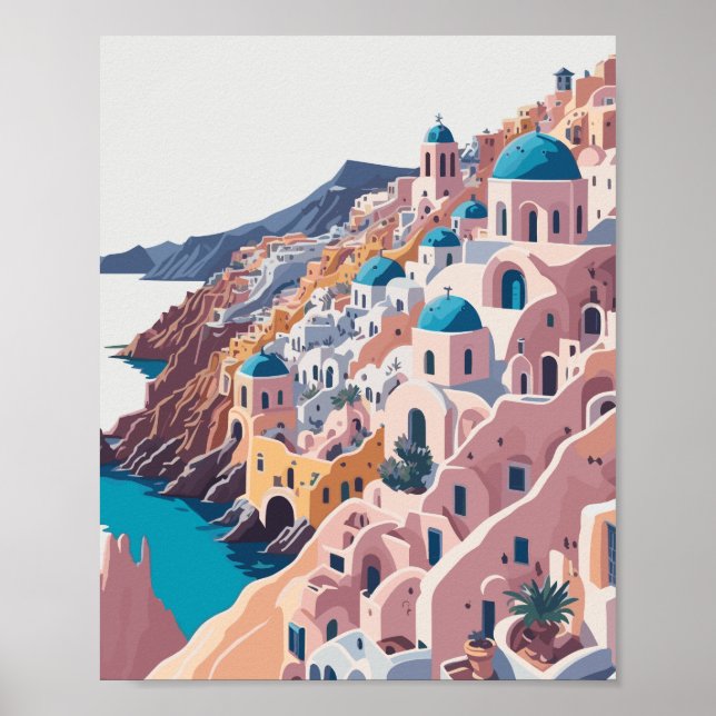 Santorini Poster: Santorini Greece Poster (Front)