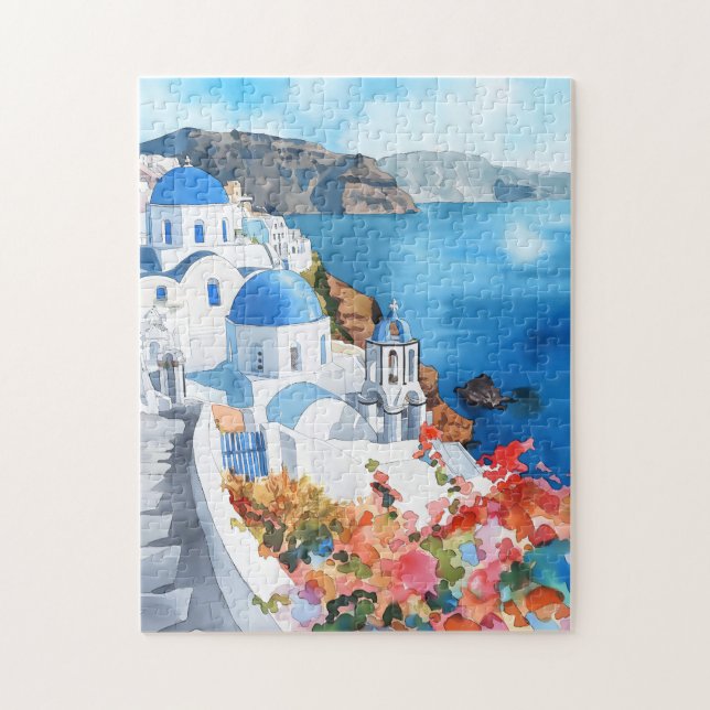 Santorini Puzzle Escape" (Vertical)
