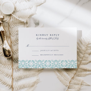 Santorini RSVP Card Aqua