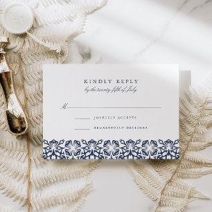 Santorini RSVP Card   Navy