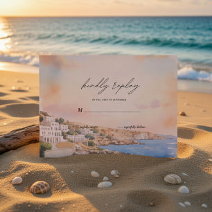 Santorini RSVP Card Template   Mediterranean 