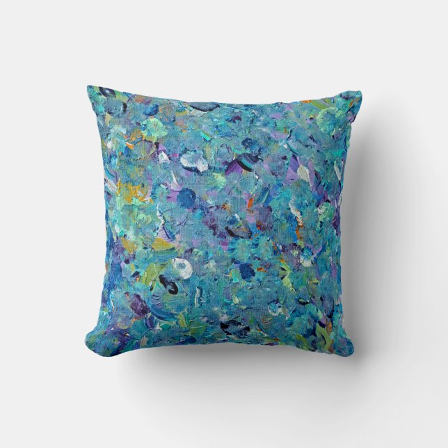 Santorini Seaglass Throw Pillow (Front)