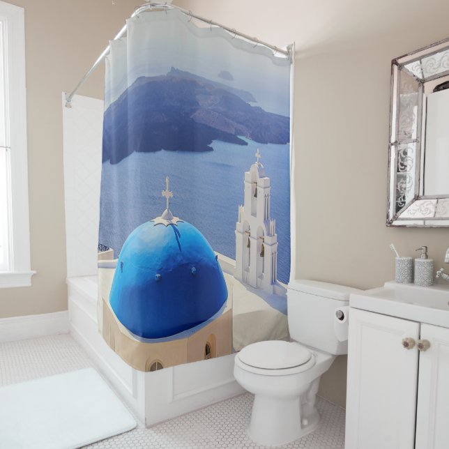Santorini shower curtain (In Situ)