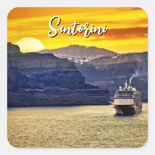 Santorini Square Sticker