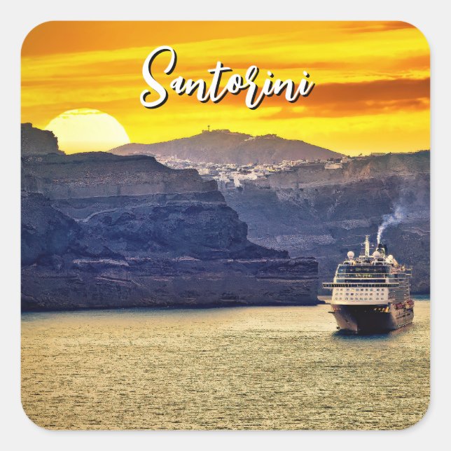 Santorini Square Sticker (Front)