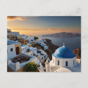 Santorini Sunset Bliss Postcard