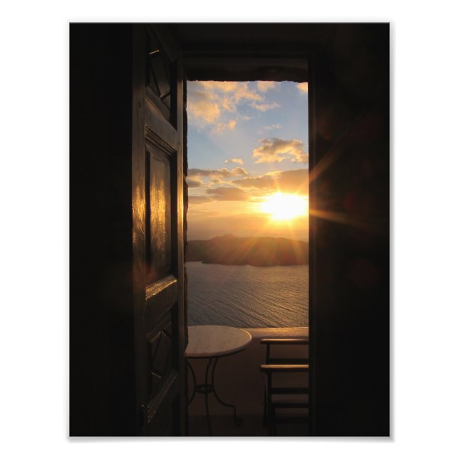 Santorini Sunset Photo Print (Front)