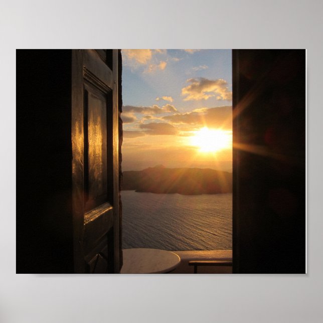Santorini Sunset Poster (Front)