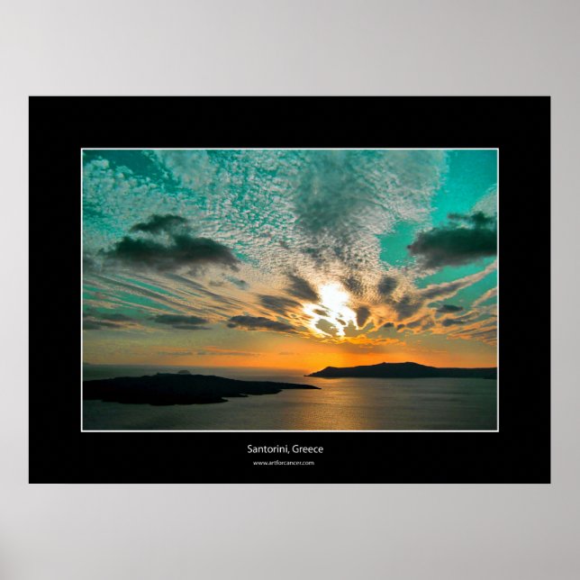 Santorini Sunset Poster (Front)
