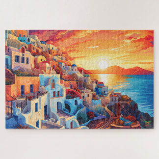 🌅Santorini Sunset Stroll Jigsaw Puzzle