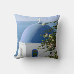 Santorini Travel Throw Pillow / Cushion