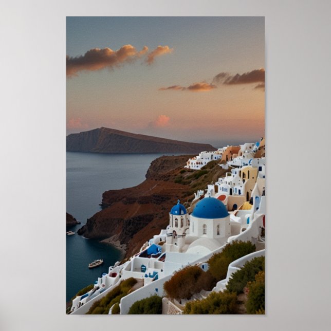 Santorini - Vintage Travel Poster (Front)