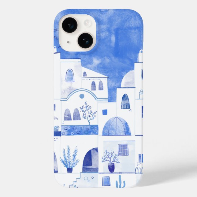 Santorini Watercolor Case-Mate iPhone Case (Back)