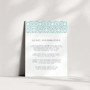 Santorini Wedding Details Enclosure Card   Aqua