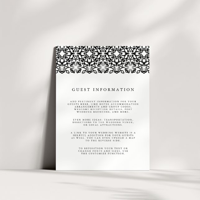 Santorini Wedding Details Enclosure Card | Black (Creator Uploaded)