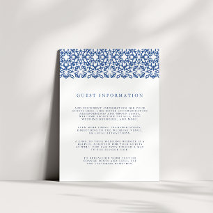 Santorini Wedding Details Enclosure Card Lapis