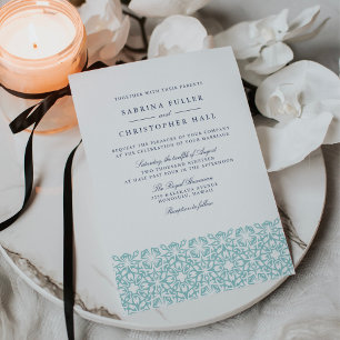 Santorini Wedding Invitation Aqua