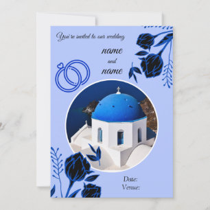 Santorini wedding invite