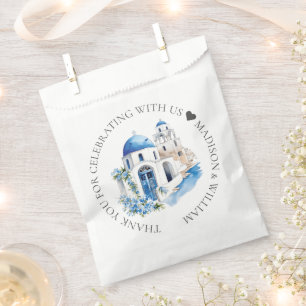 Santorini Wedding Personalised Minimal Favour Bag
