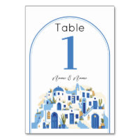 Santorini Wedding Table Greek Numbers Greece