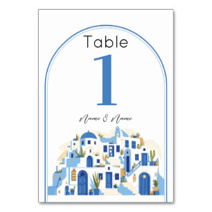 Santorini Wedding Table Greek Numbers Greece Number