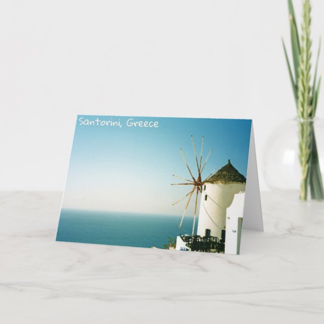 Santorini windmill, Greece Card (Front)