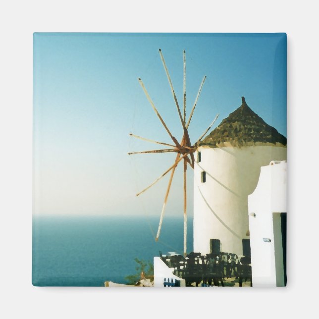 Santorini windmill, Greece Magnet (Front)
