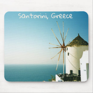 Santorini windmill, Greece Mouse Pad